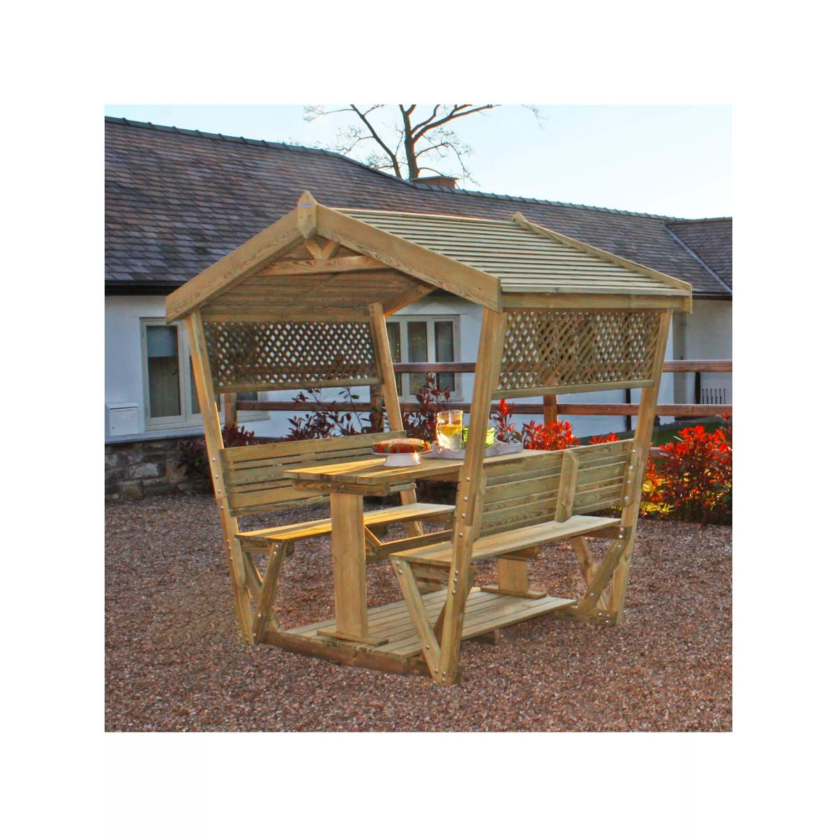 Zest Stirling 4-Seater Garden Dining Table & Chairs Arbour, Natural – image 3