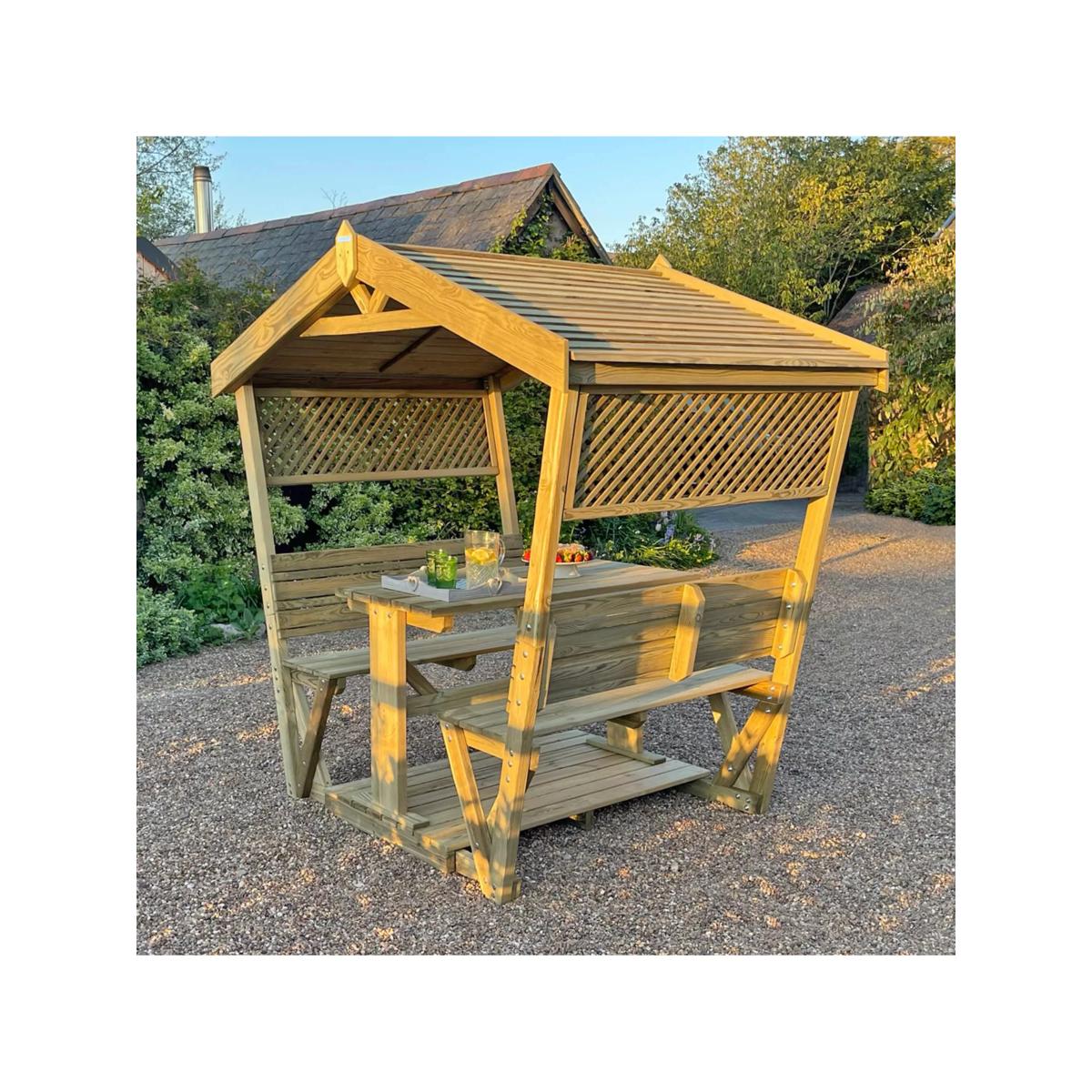 Zest Stirling 4-Seater Garden Dining Table & Chairs Arbour, Natural – image 4