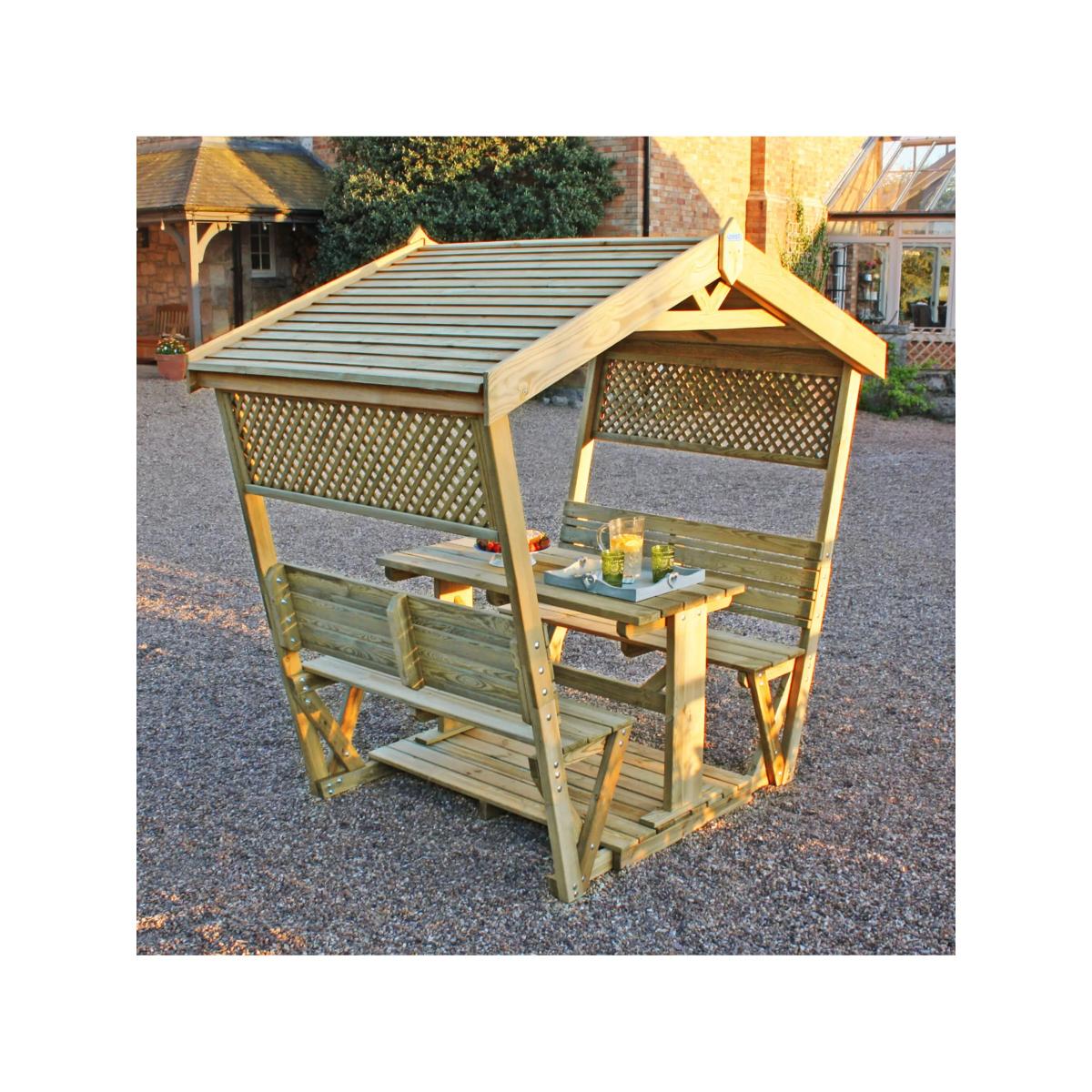 Zest Stirling 4-Seater Garden Dining Table & Chairs Arbour, Natural – image 5