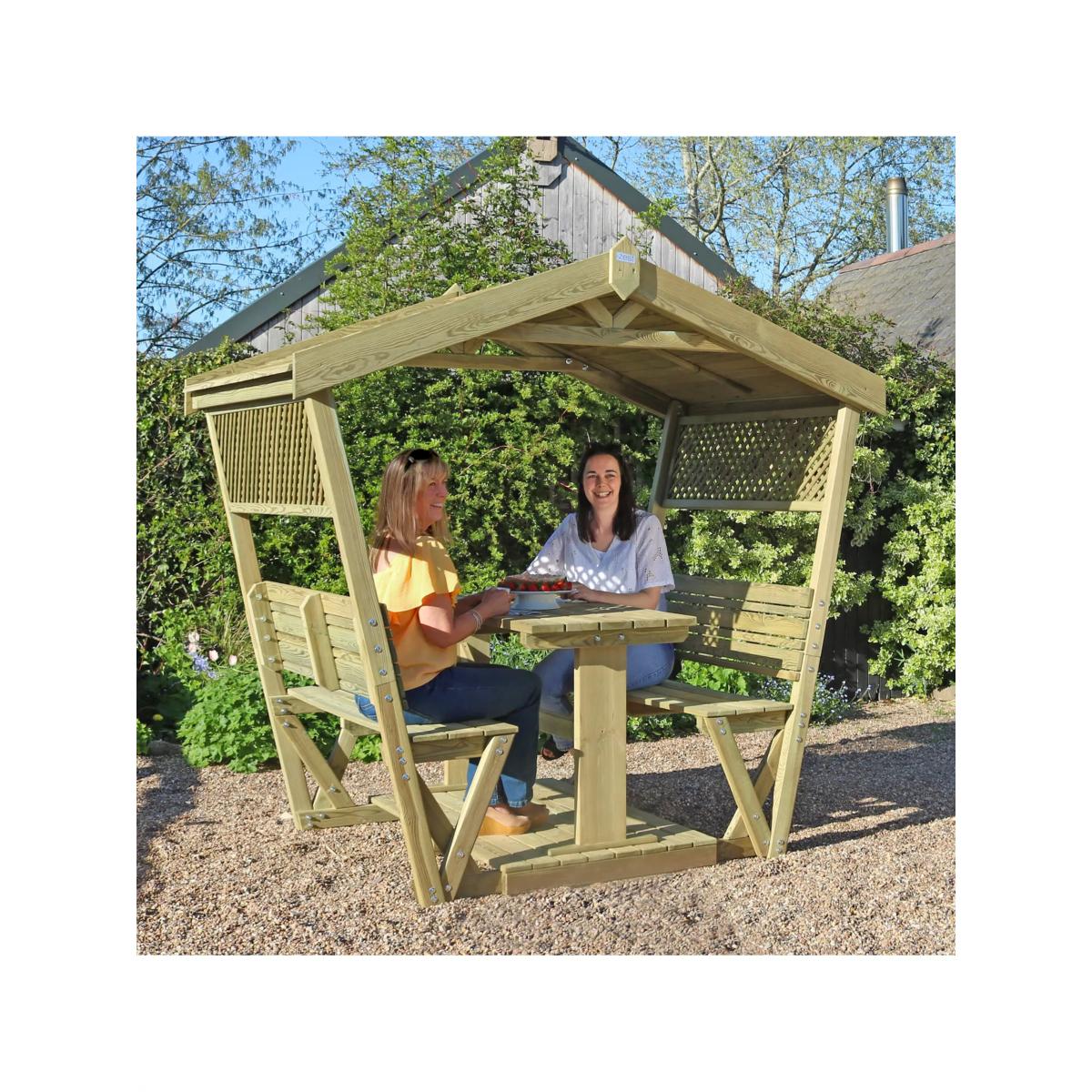 Zest Stirling 4-Seater Garden Dining Table & Chairs Arbour, Natural – image 6
