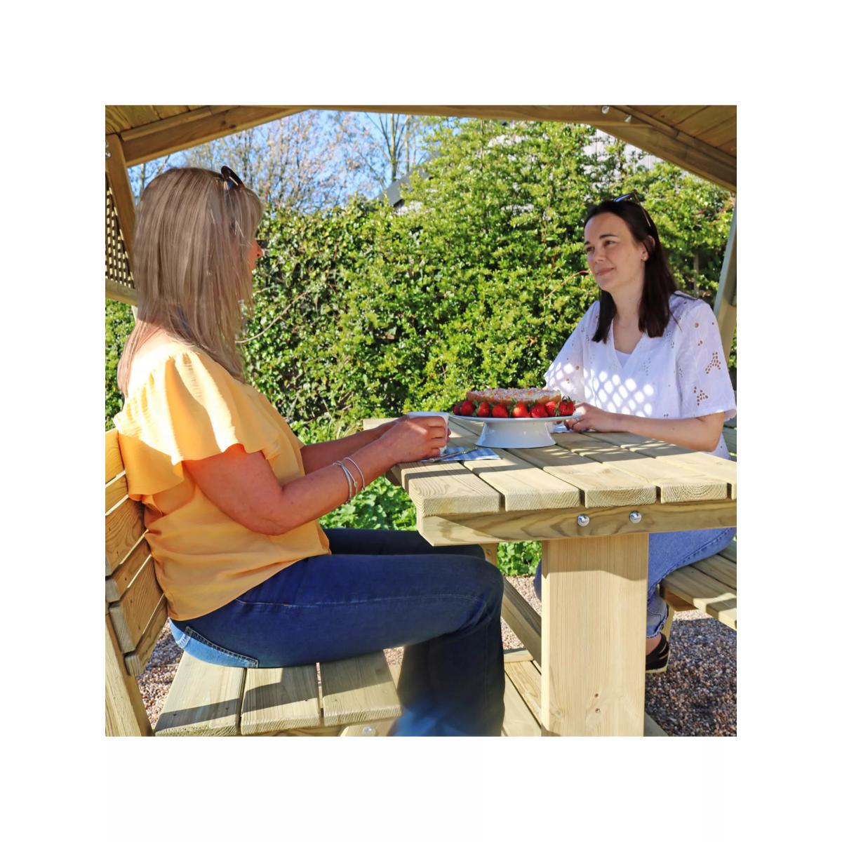 Zest Stirling 4-Seater Garden Dining Table & Chairs Arbour, Natural – image 7
