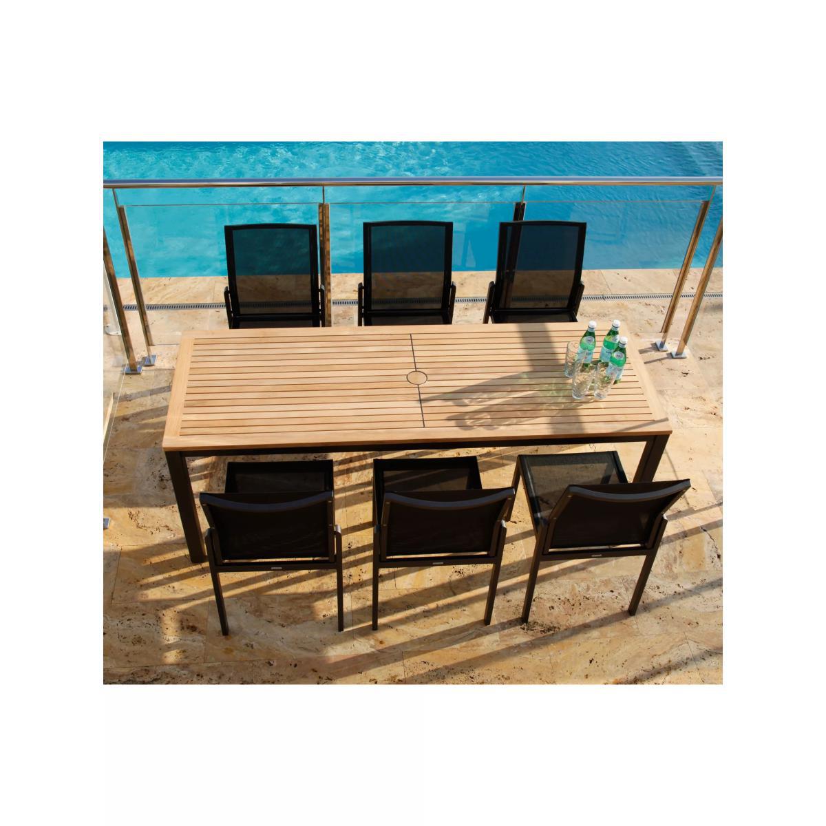 Barlow Tyrie Aura 8-Seater Teak Wood Garden Dining Table & Chairs Set, Charcoal/Natural – image 5