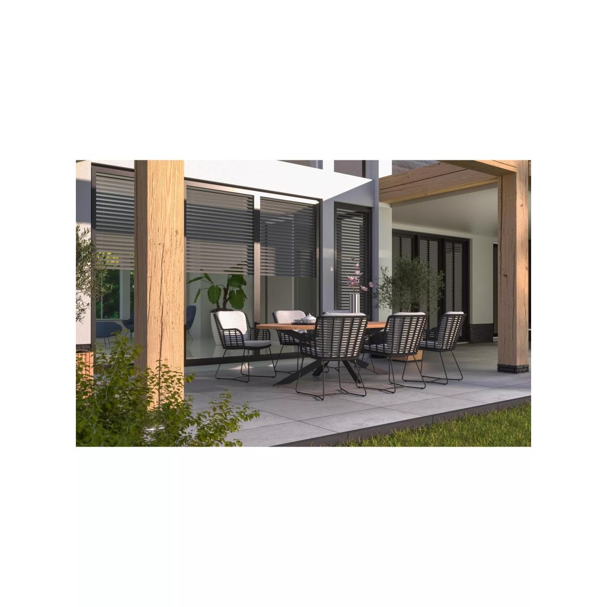 4 Seasons Outdoor Fabrice & Prado Ellipse 6-Seater Garden Dining Set, FSC-Certified (Teak Wood), Anthracite/Natural – image 6