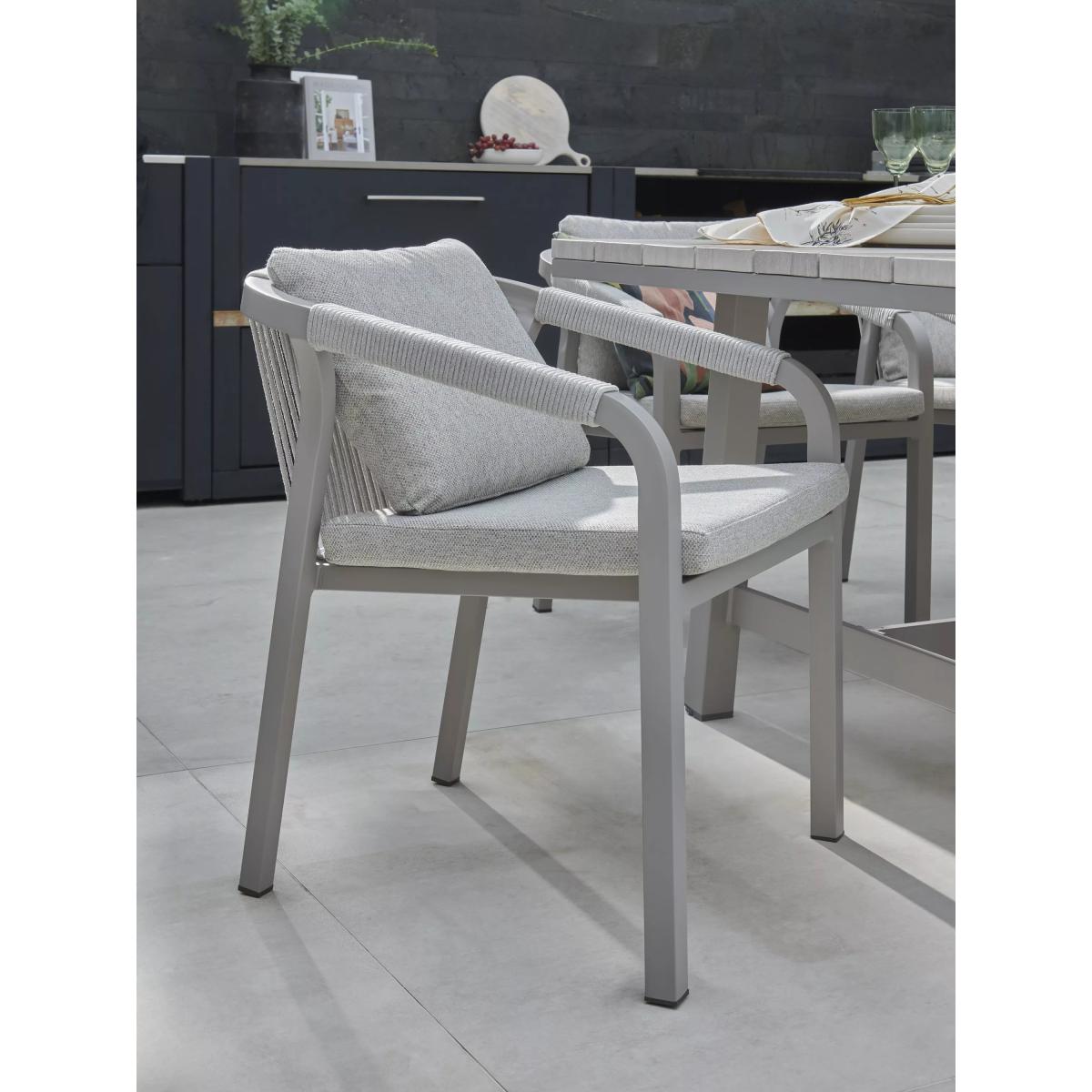 KETTLER Como 6-Seater Rectangular Garden Dining Table & Chairs Set, Pebble – image 2
