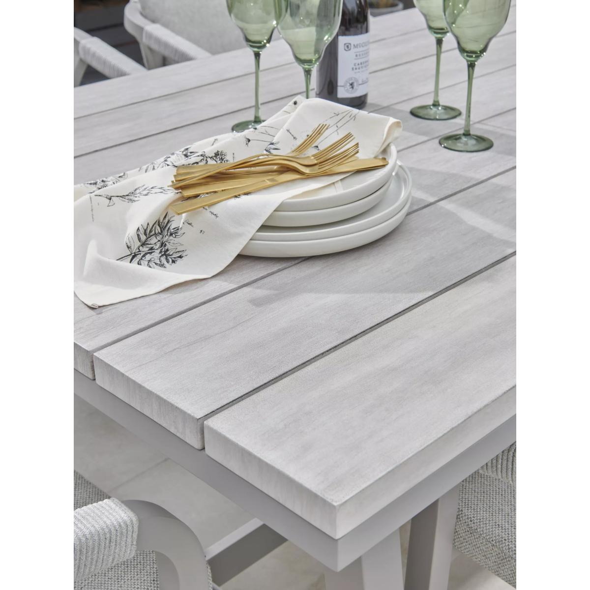 KETTLER Como 6-Seater Rectangular Garden Dining Table & Chairs Set, Pebble – image 5