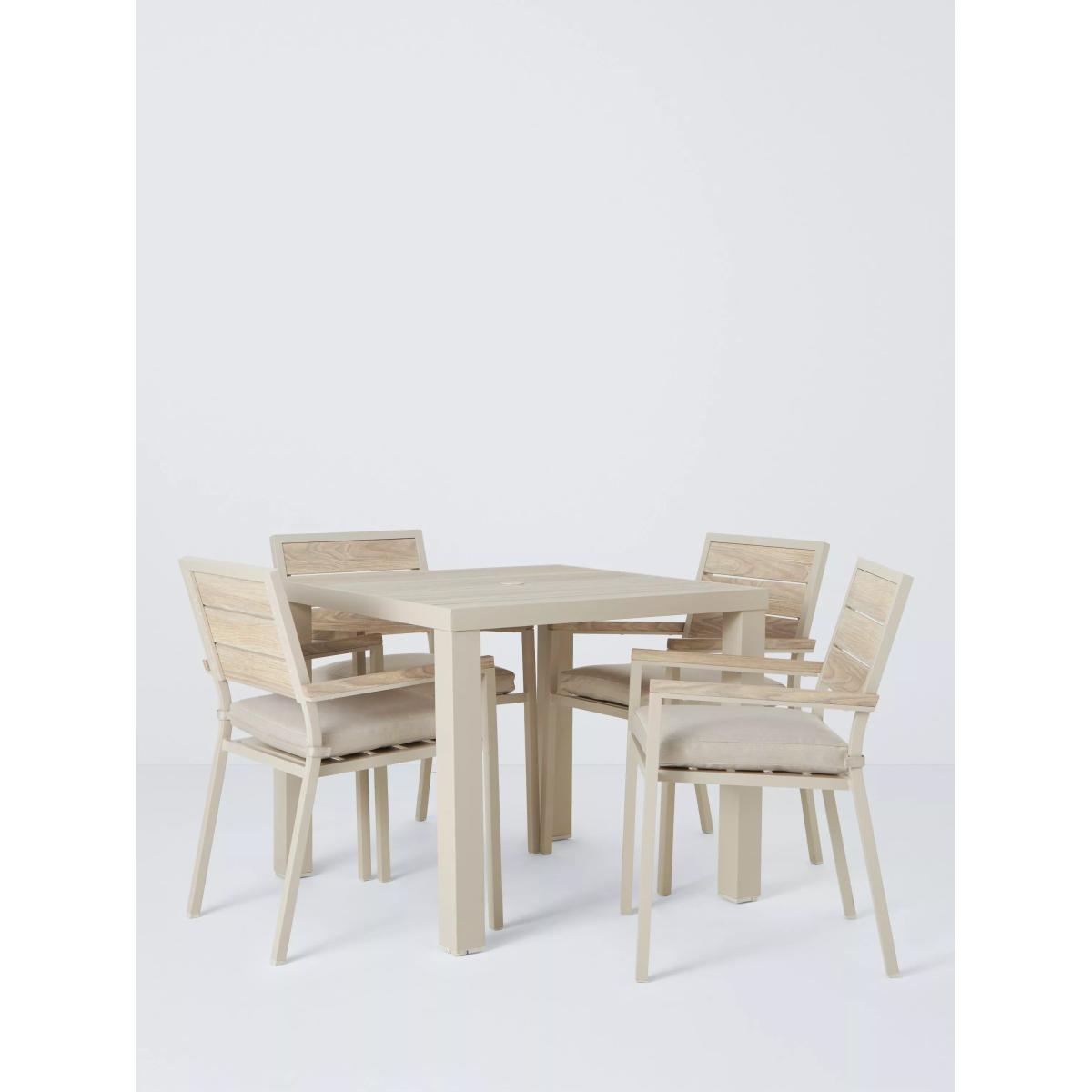 John Lewis Platform 4-Seater Wood-Effect Garden Dining Table & Chairs Set, Black – image 2