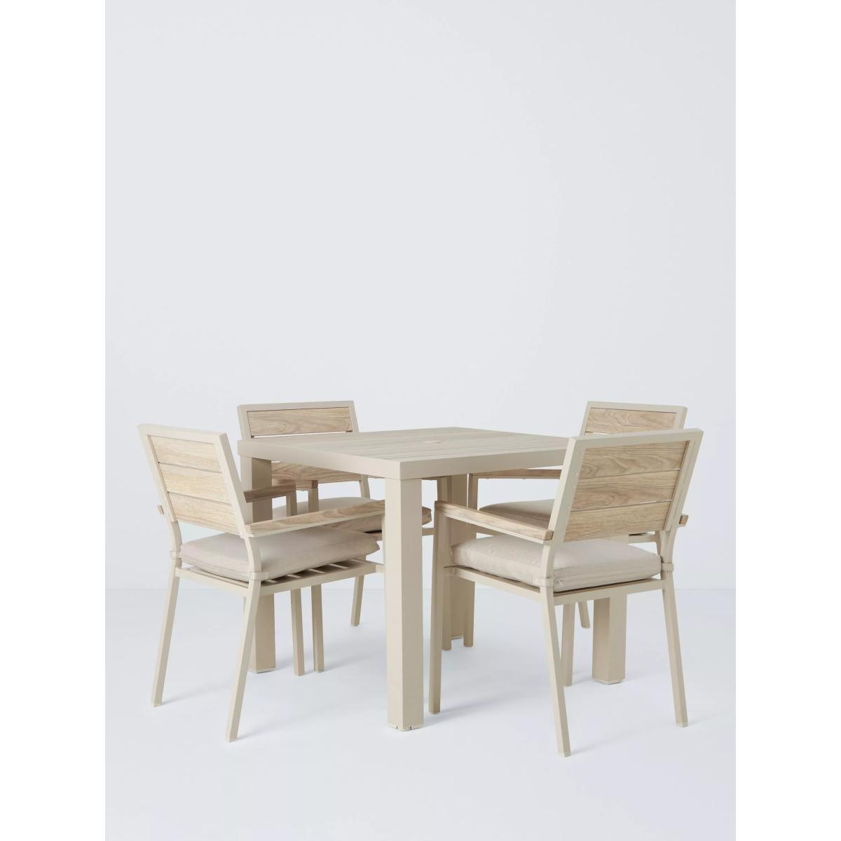 John Lewis Platform 4-Seater Wood-Effect Garden Dining Table & Chairs Set, Black – image 5