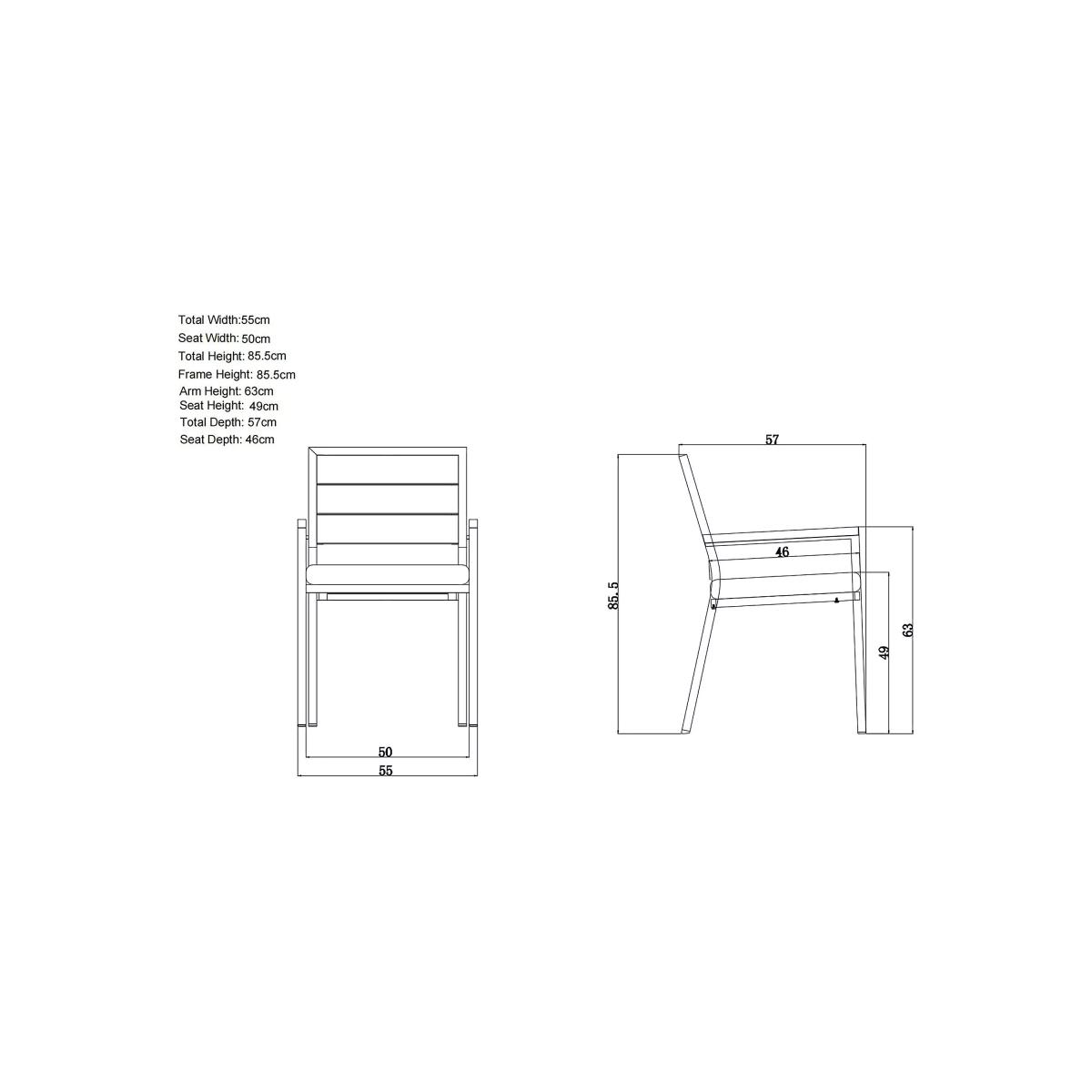 John Lewis Platform 4-Seater Wood-Effect Garden Dining Table & Chairs Set, Black – image 9