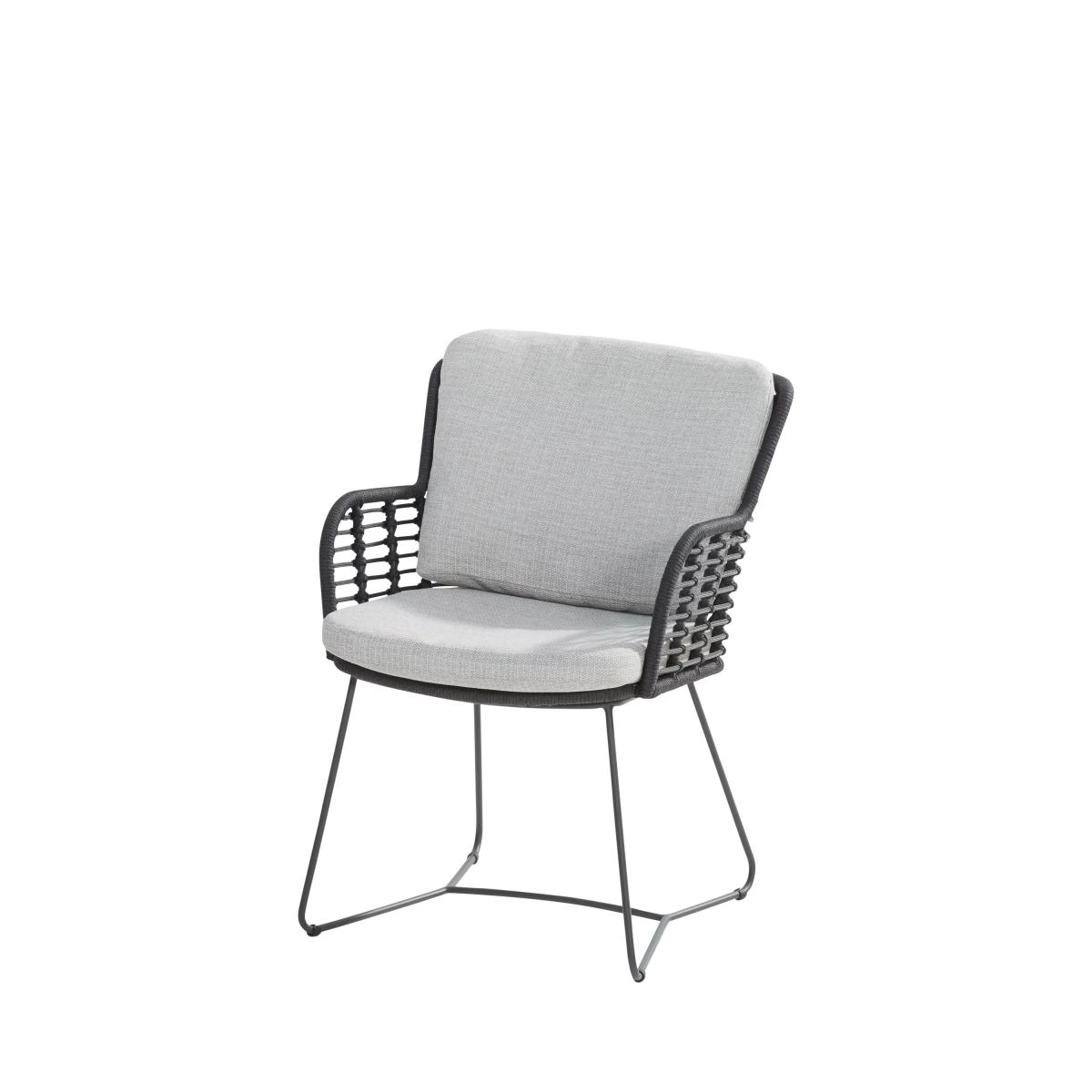 4 Seasons Outdoor Fabrice & Locarno 4-Seater Round Garden Dining Table & Chairs Set, Anthracite – image 2