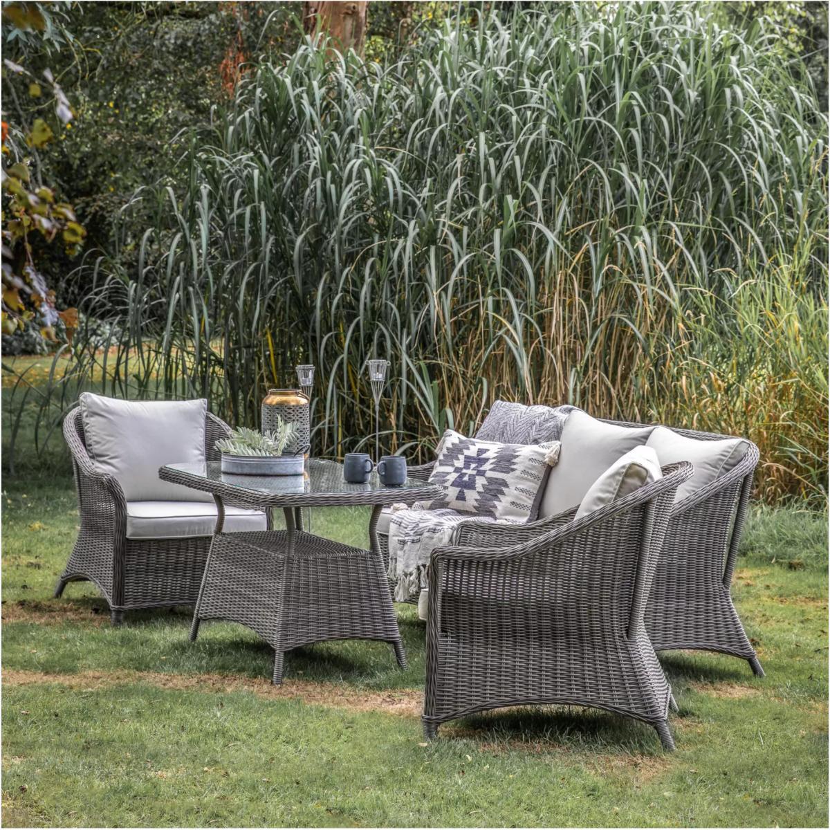 Gallery Direct Margutta 5-Seater Garden Dining Table & Chairs Set, Grey – image 1