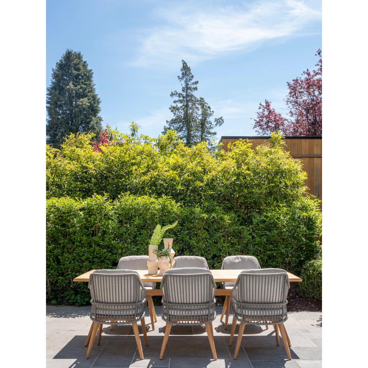 4 Seasons Outdoor Sempre 6-Seater Rectangular Garden Dining Table & Chairs Set, FSC-Certfied (Teak Wood), Silver Grey – image 5