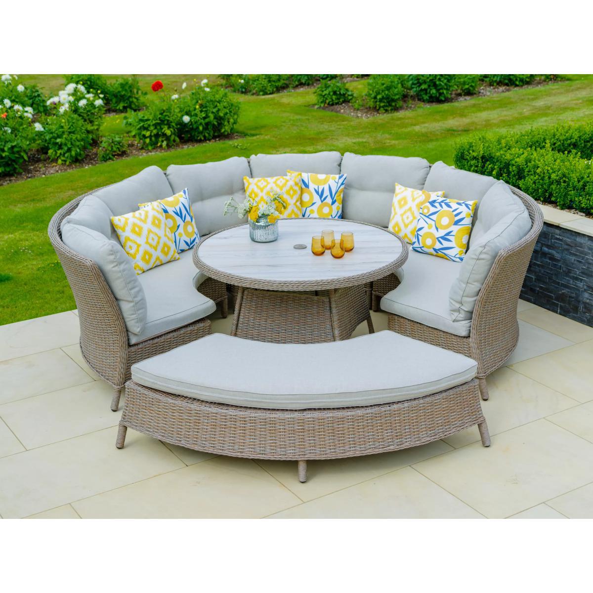 LG Outdoor Bergen 10-Seat Round Modular Garden Lounging Set, Natural/Sandy Grey – image 2
