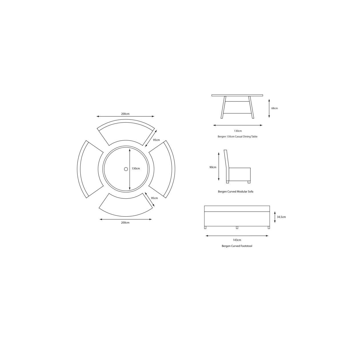 LG Outdoor Bergen 10-Seat Round Modular Garden Lounging Set, Natural/Sandy Grey – image 3