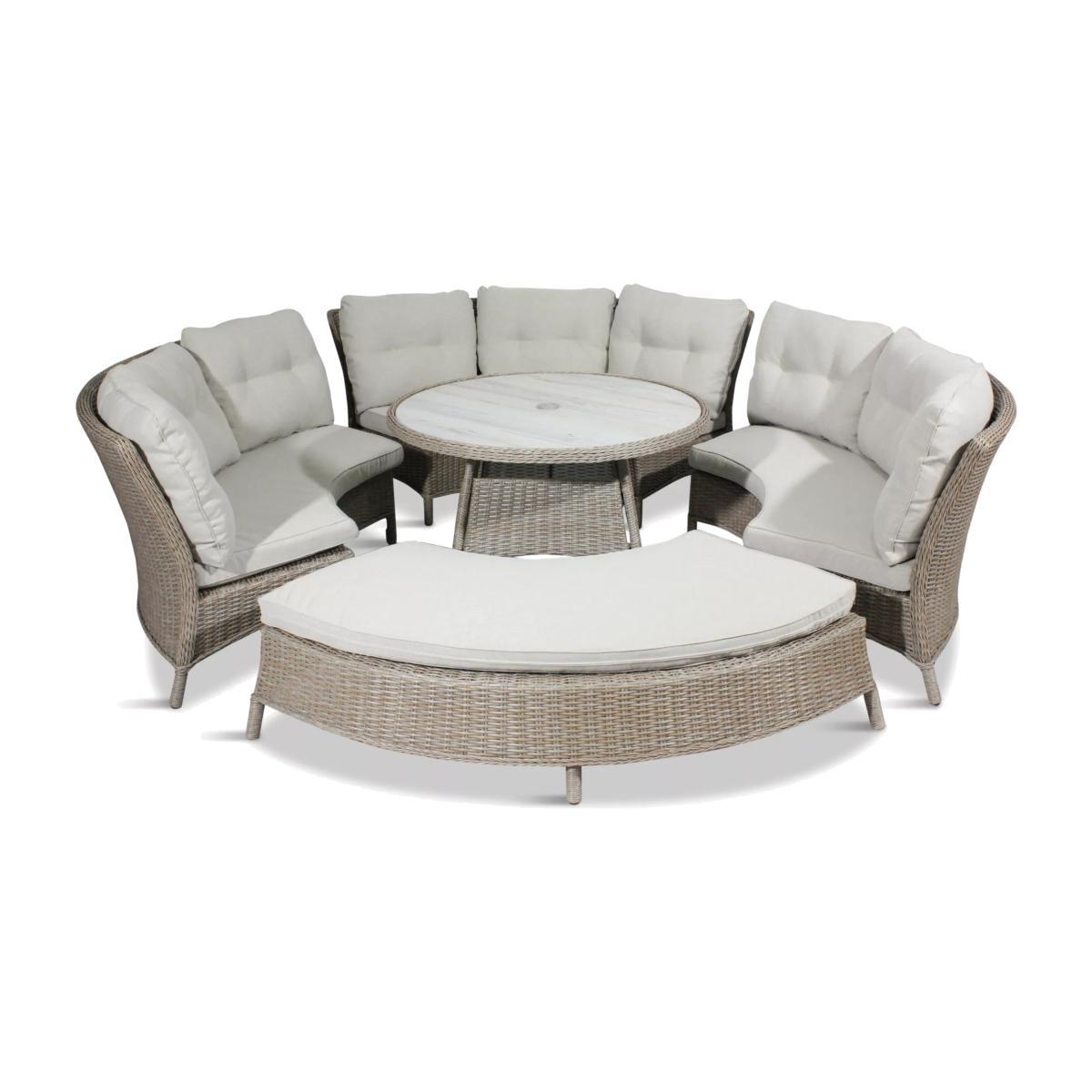 LG Outdoor Bergen 10-Seat Round Modular Garden Lounging Set, Natural/Sandy Grey – image 1