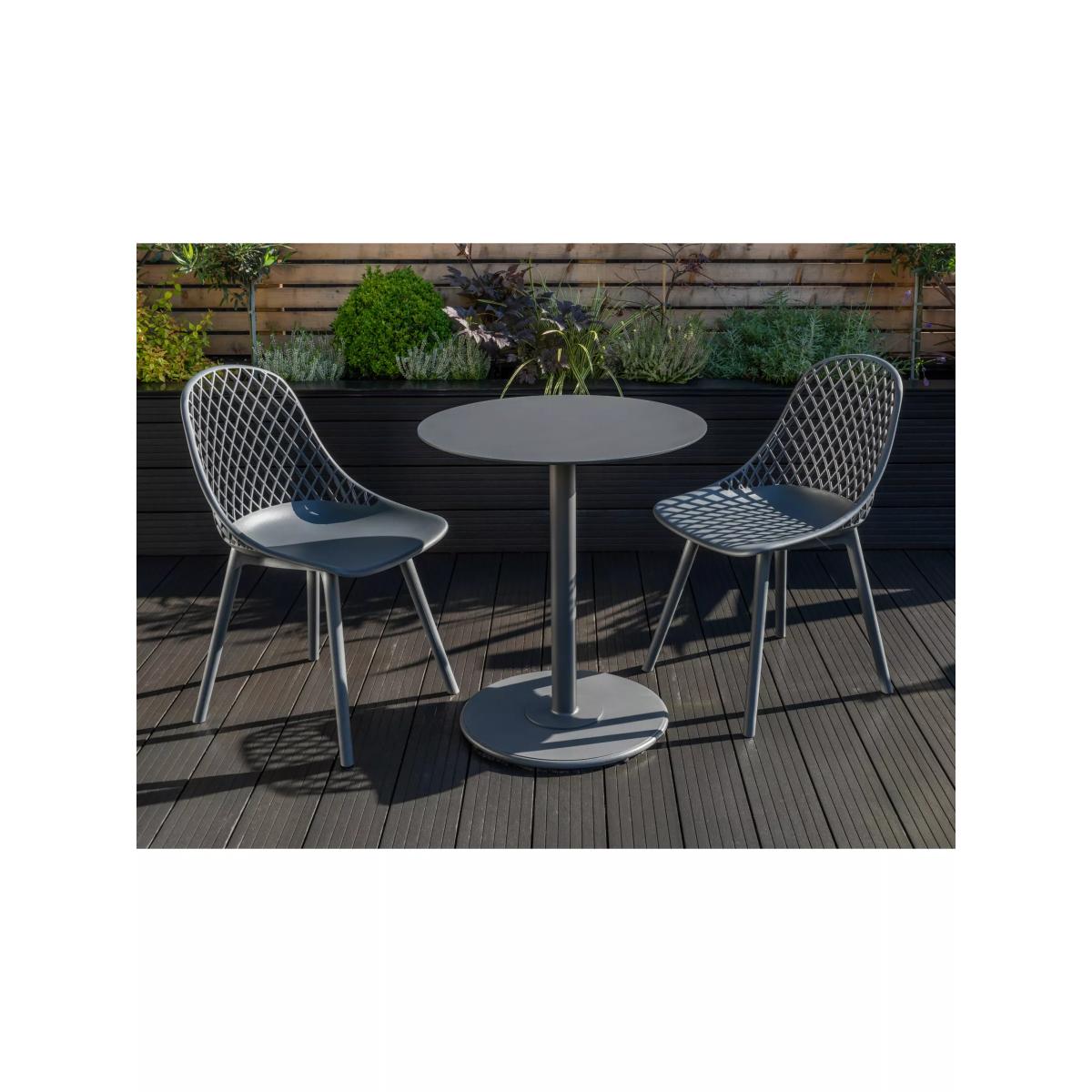 KETTLER Café Milano 2-Seater Garden Bistro Table & Chairs Set, Grey – image 3