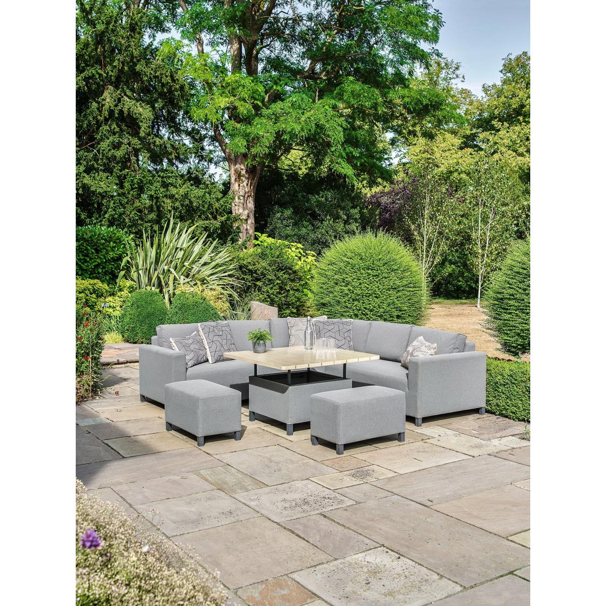 LG Outdoor Venice 8-Seater Upholstered Modular Corner Garden Dining Set, Grey – image 2
