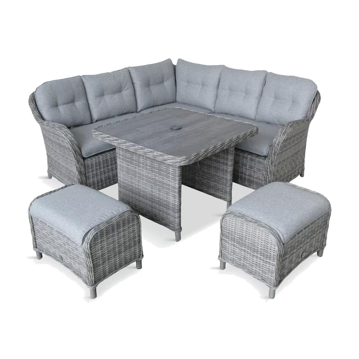 LG Outdoor St Tropez 7-Seater Compact Garden Dining Table & Chairs Set – image 1