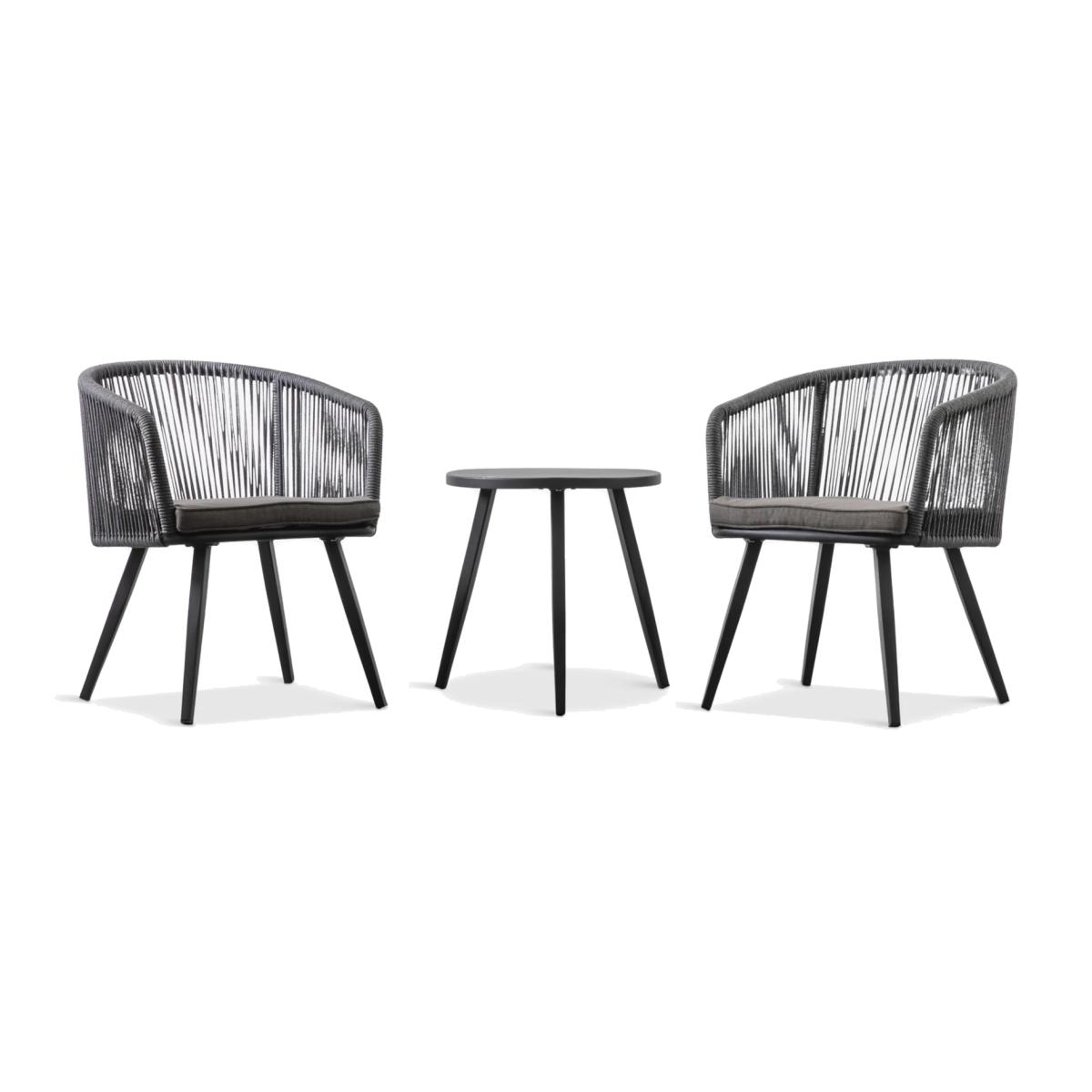 Gallery Direct Moro 2-Seater Garden Bistro/Tea Table & Chairs Set, Grey – image 1