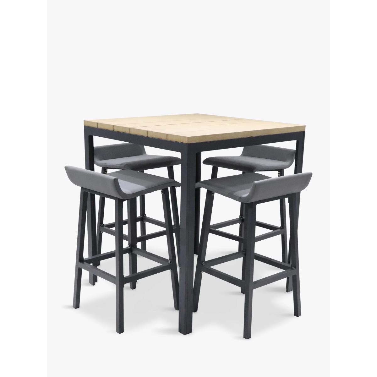 LG Outdoor Stockholm 4-Seater Garden Square Bar Table & Stools, Grey – image 2