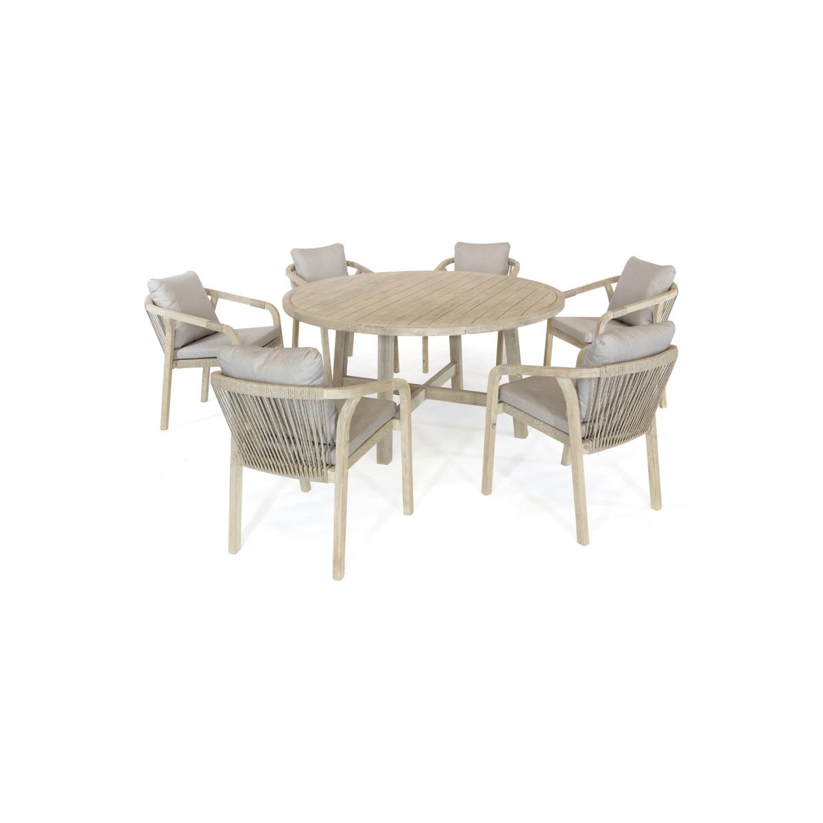 Kettler Cora 6 Seater Garden Dining Table & Chairs - Natural, Natural – image 2