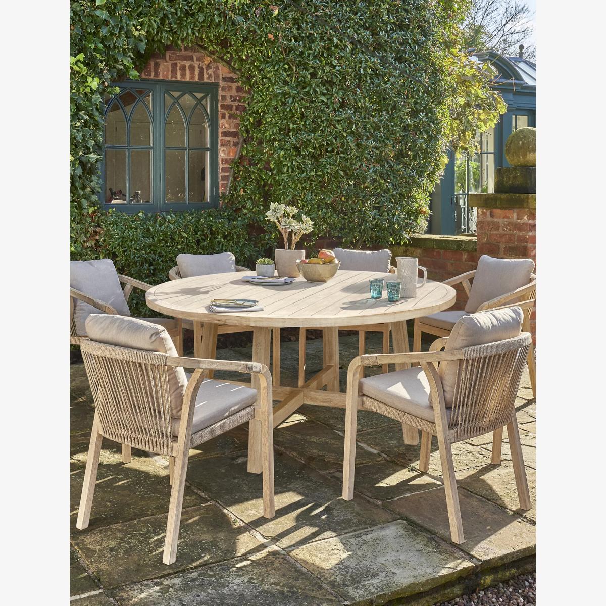Kettler Cora 6 Seater Garden Dining Table & Chairs - Natural, Natural – image 1
