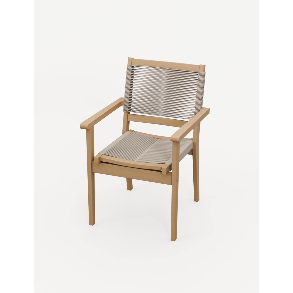 Royalcraft Luna 6 Seater Dining Set with Roma Stacking Chairs - Cream Mix, Cream Mix – image 3