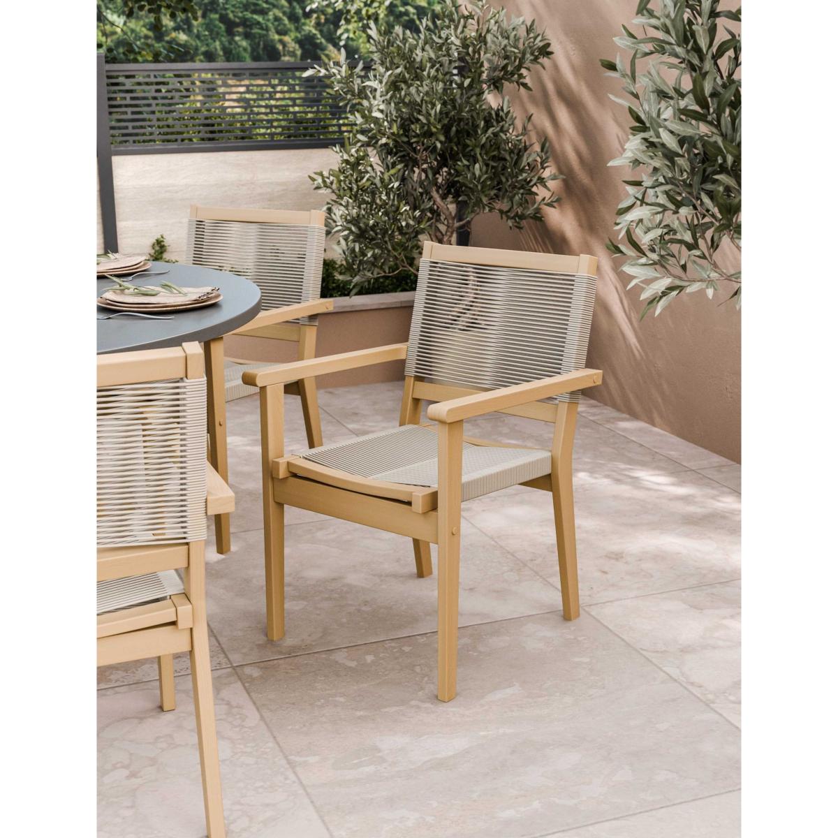 Royalcraft Luna 6 Seater Dining Set with Roma Stacking Chairs - Cream Mix, Cream Mix – image 5