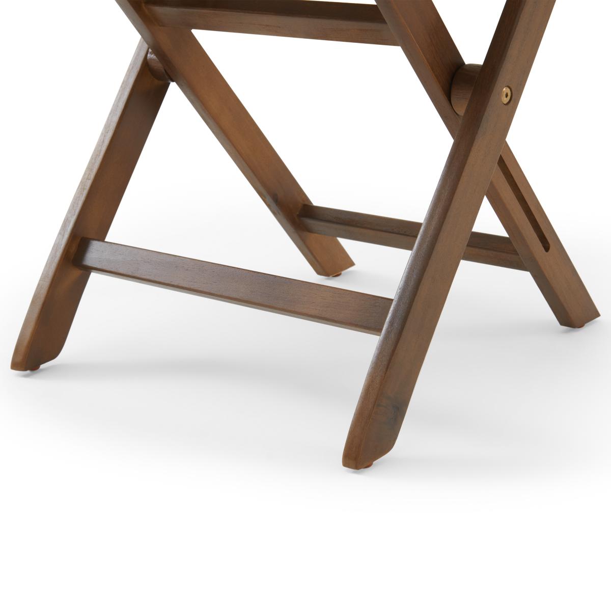 Elma Folding Garden Bistro Set, Dark Acacia Wood & Khaki – image 11