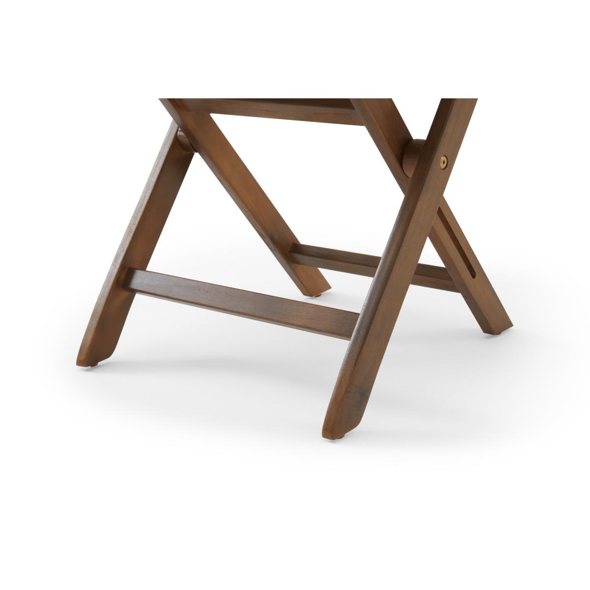 Elma Folding Garden Bistro Set, Dark Acacia Wood & Khaki – image 6