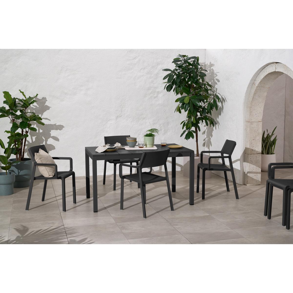 Nardi 6 Seat Extending Dining Set, Dark Grey Fibreglass, Resin & Aluminium – image 6