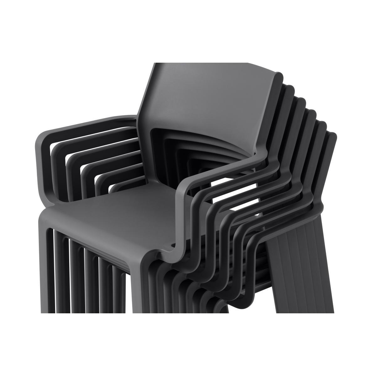 Nardi 6 Seat Extending Dining Set, Dark Grey Fibreglass, Resin & Aluminium – image 7