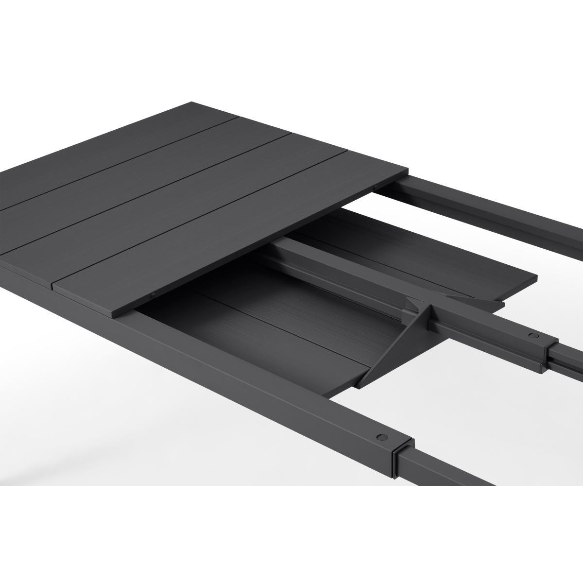 Nardi 6 Seat Extending Dining Set, Dark Grey Fibreglass, Resin & Aluminium – image 10