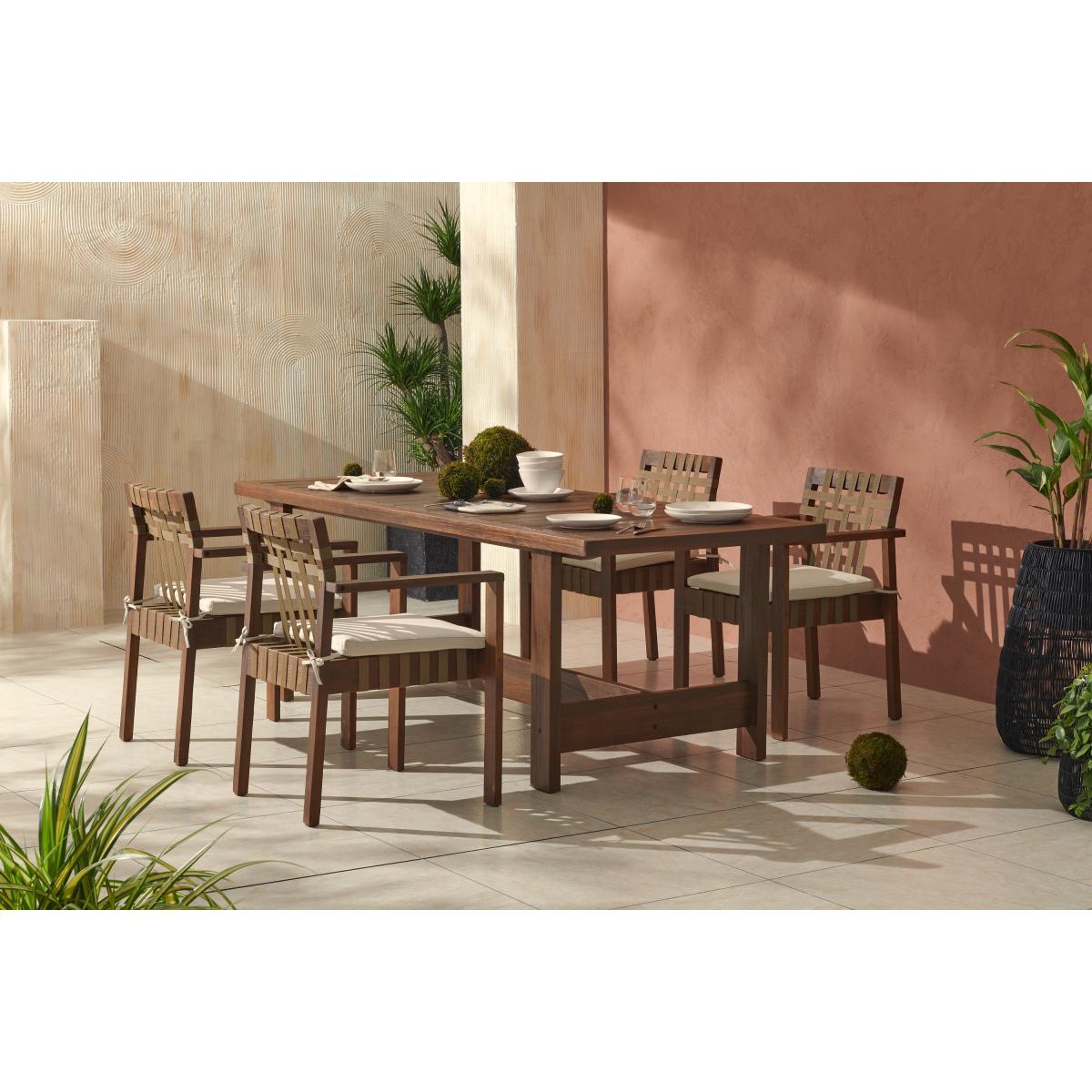 Zambra Garden Dining Set, Dark Acacia Wood & Olive – image 3