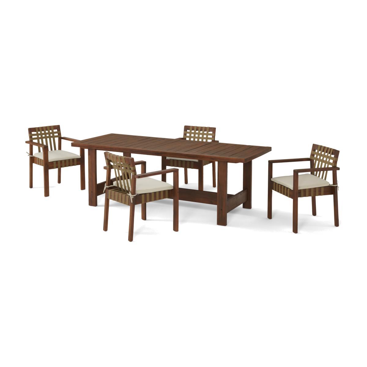 Zambra Garden Dining Set, Dark Acacia Wood & Olive – image 1