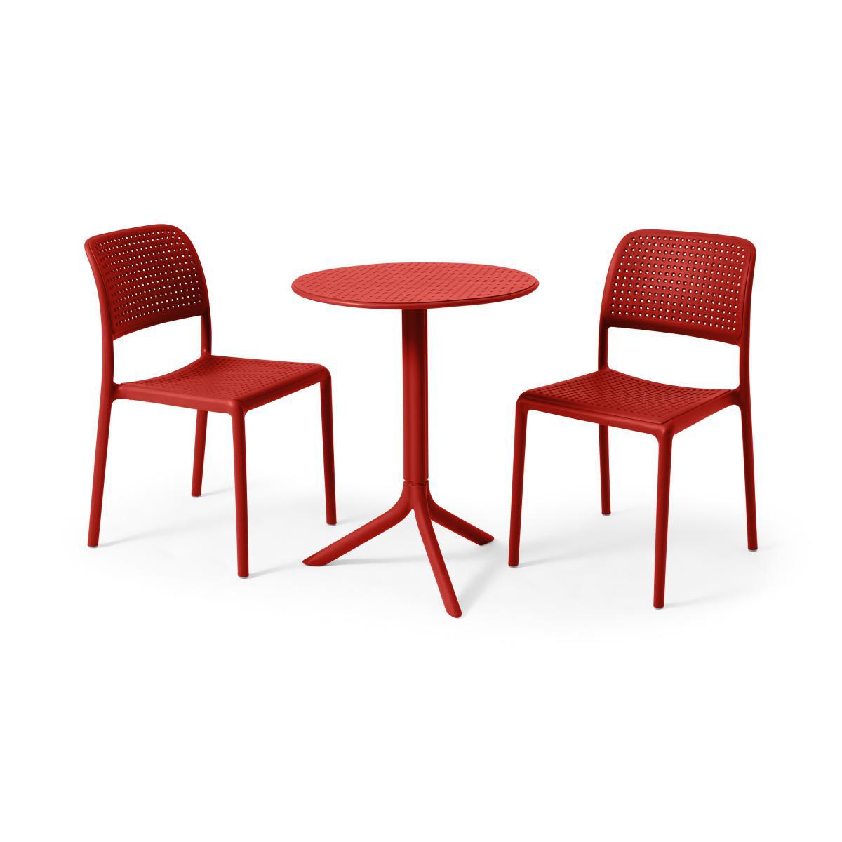 Nardi 2 Seat Bistro Set, Red Fibreglass & Resin – image 2