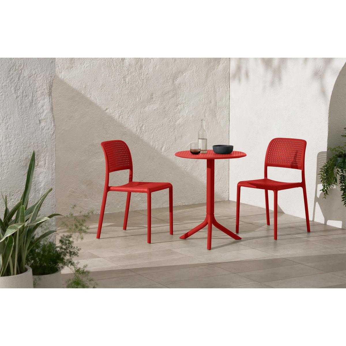 Nardi 2 Seat Bistro Set, Red Fibreglass & Resin – image 3
