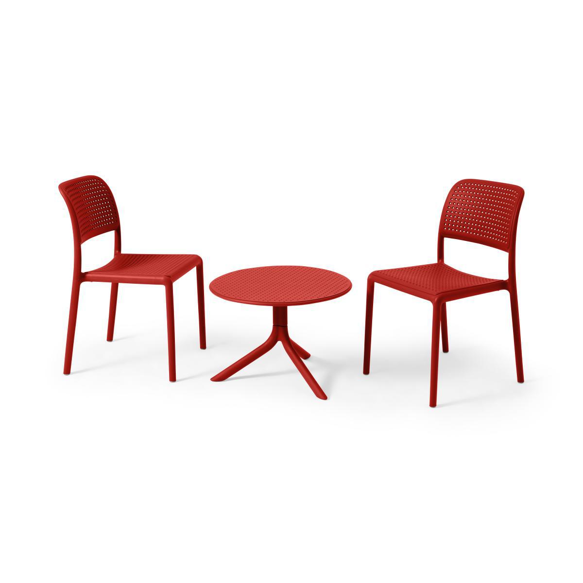 Nardi 2 Seat Bistro Set, Red Fibreglass & Resin – image 5