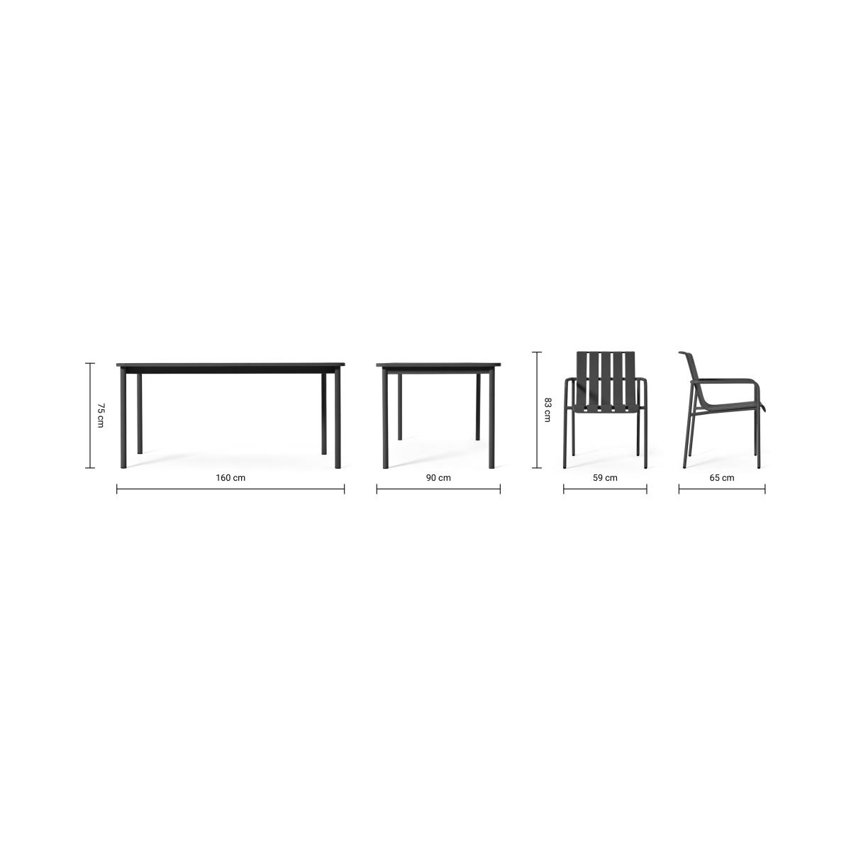 Soriano 4 Seater Garden Dining Set, Grey – image 13