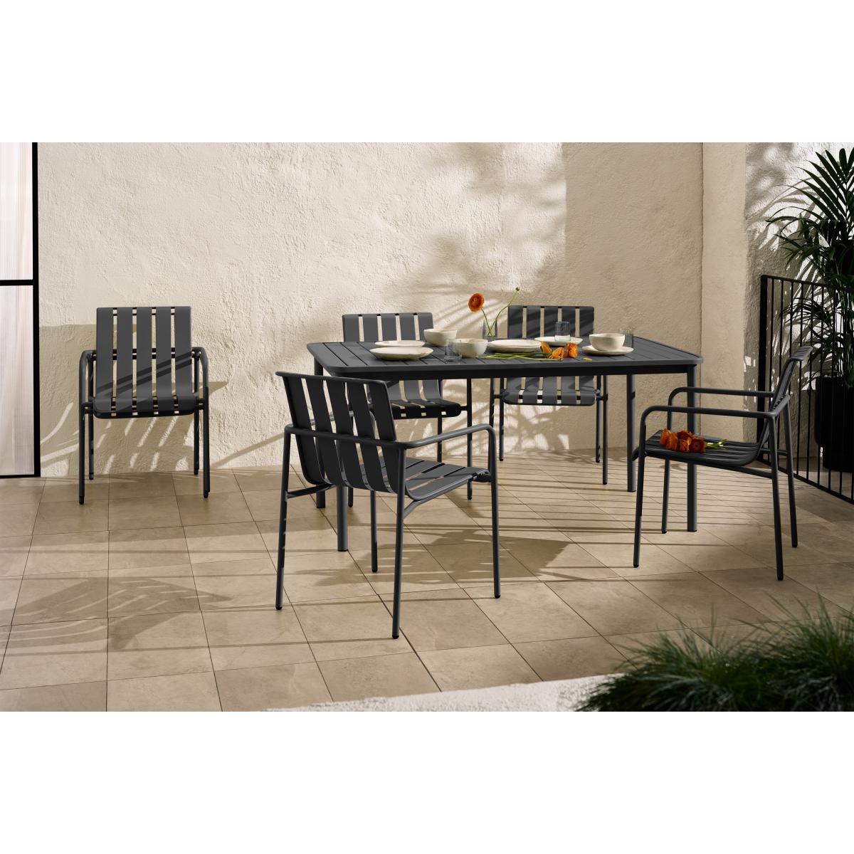 Soriano 4 Seater Garden Dining Set, Grey – image 3