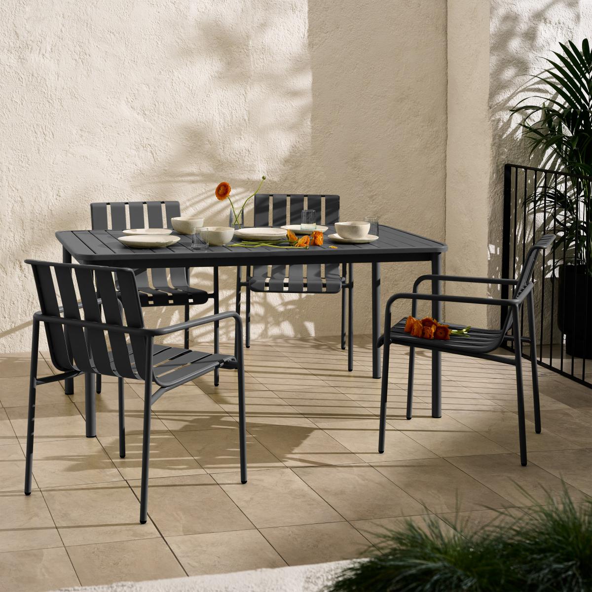 Soriano 4 Seater Garden Dining Set, Grey – image 9