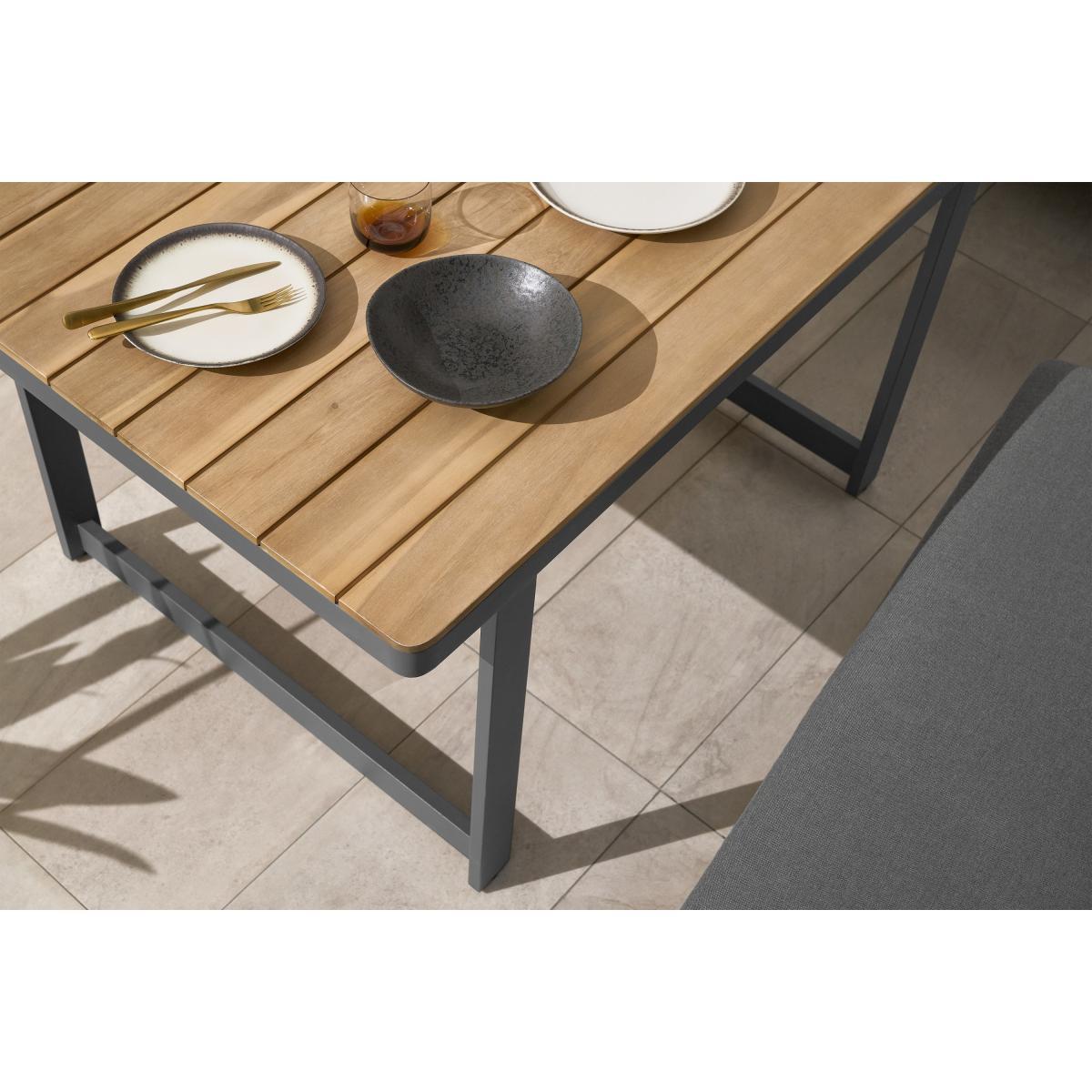 Topa Garden Corner Dining Set, Acacia Wood & Grey – image 4