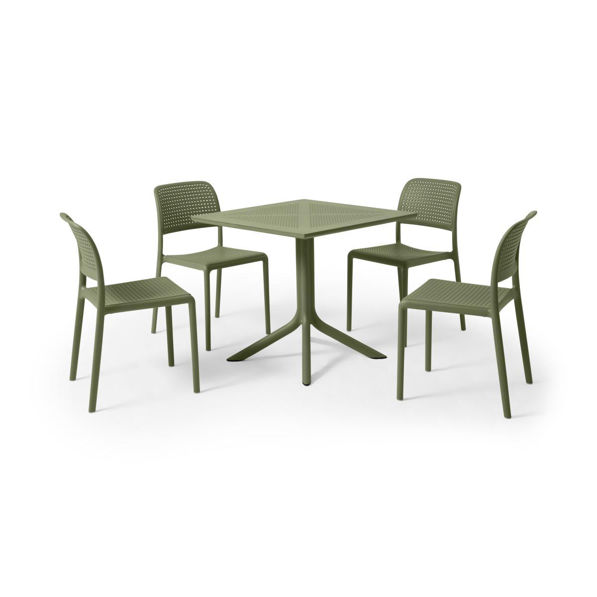 Nardi 4 Seat Dining Set, Olive Fibreglass & Resin – image 2