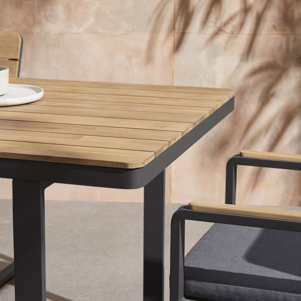 Topa Garden 4 seat Dining Set, Acacia Wood and Grey – image 12