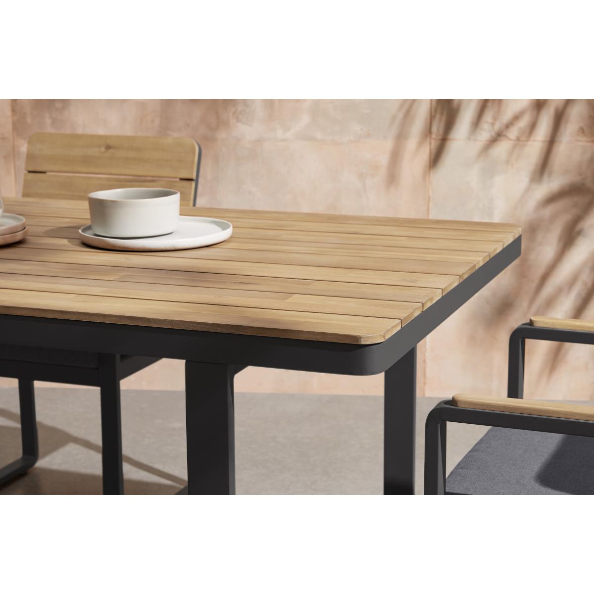 Topa Garden 4 seat Dining Set, Acacia Wood and Grey – image 4
