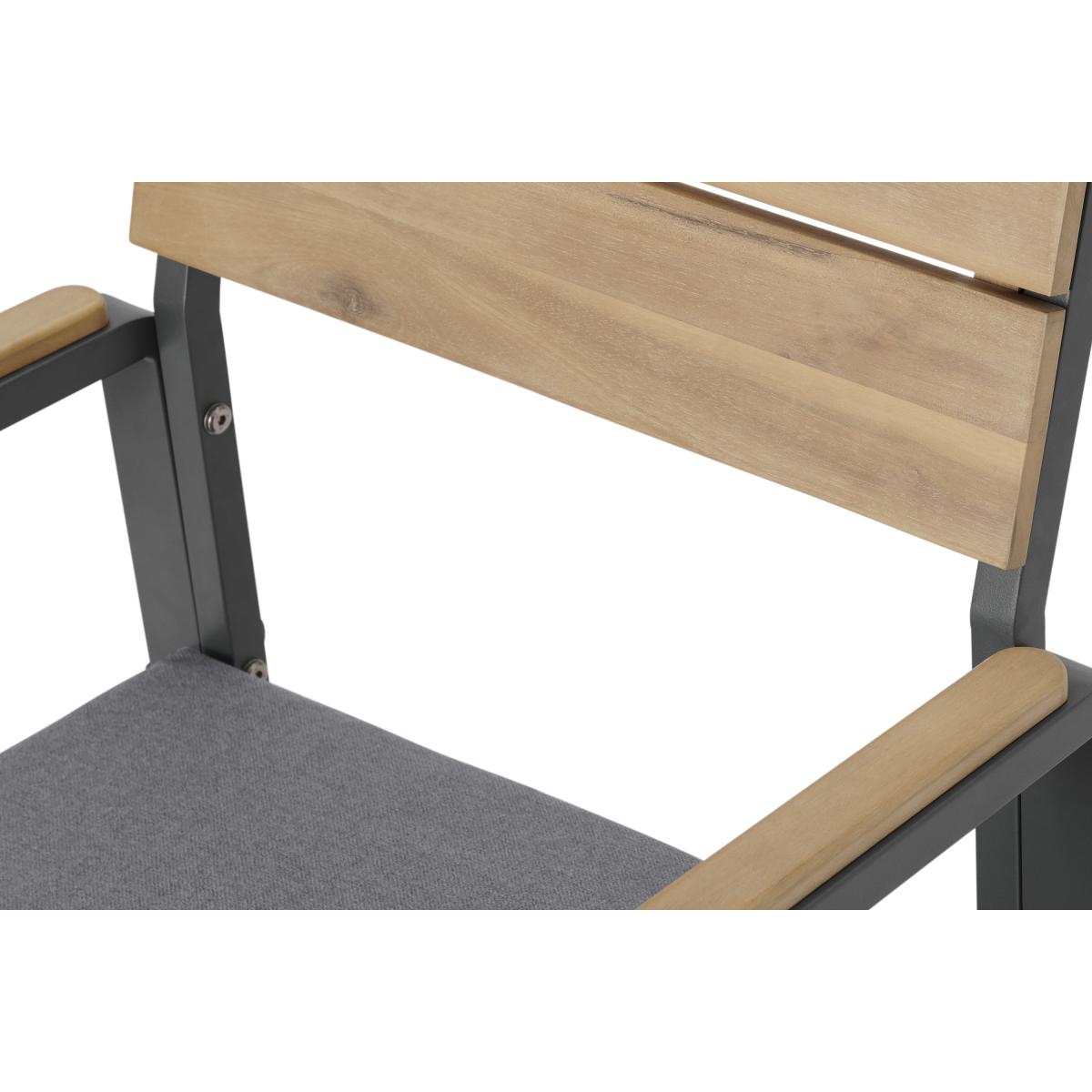 Topa Garden 4 seat Dining Set, Acacia Wood and Grey – image 10