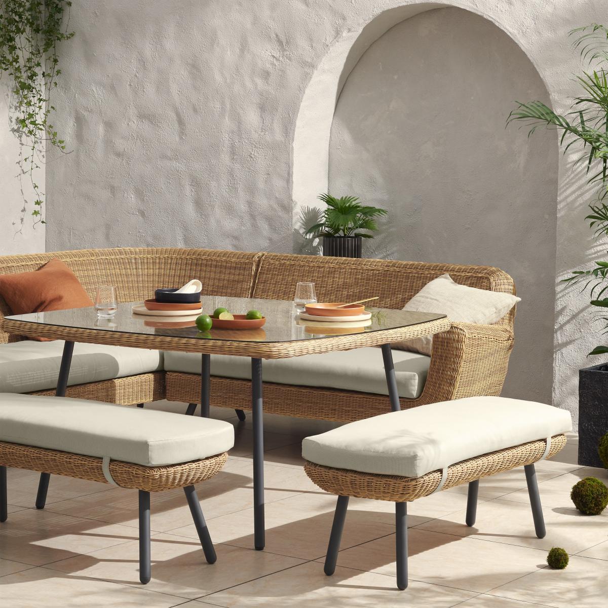 Jonah Garden Corner Dining Set, Natural Polyrattan – image 3