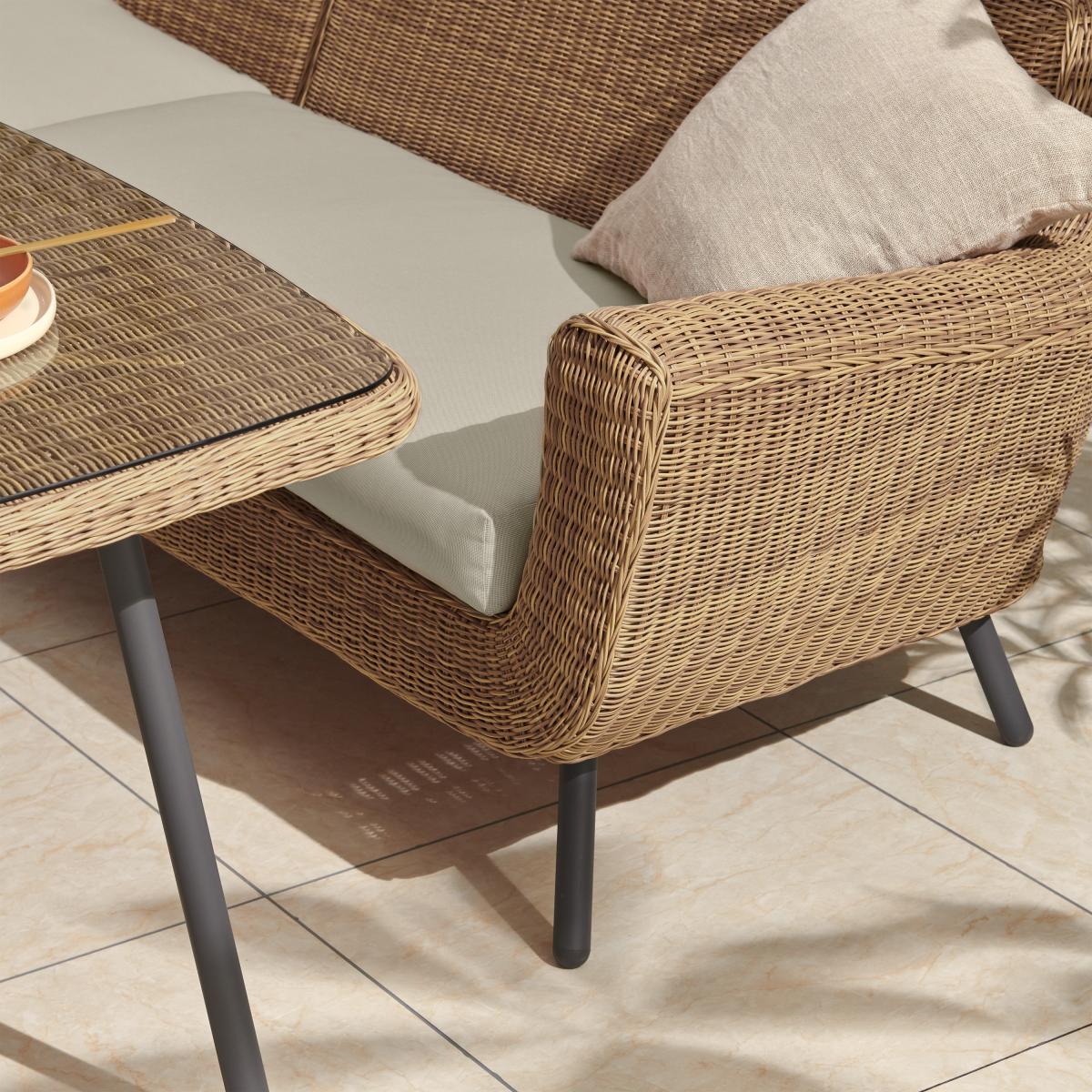 Jonah Garden Corner Dining Set, Natural Polyrattan – image 4