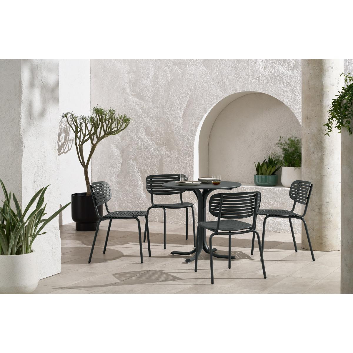 Emu 4 Seat Garden Dining Set, Dark Grey Powder-Coated Steel – image 3