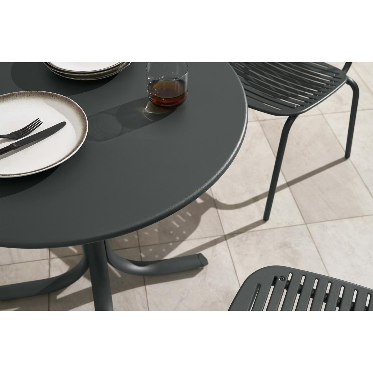 Emu 4 Seat Garden Dining Set, Dark Grey Powder-Coated Steel – image 4
