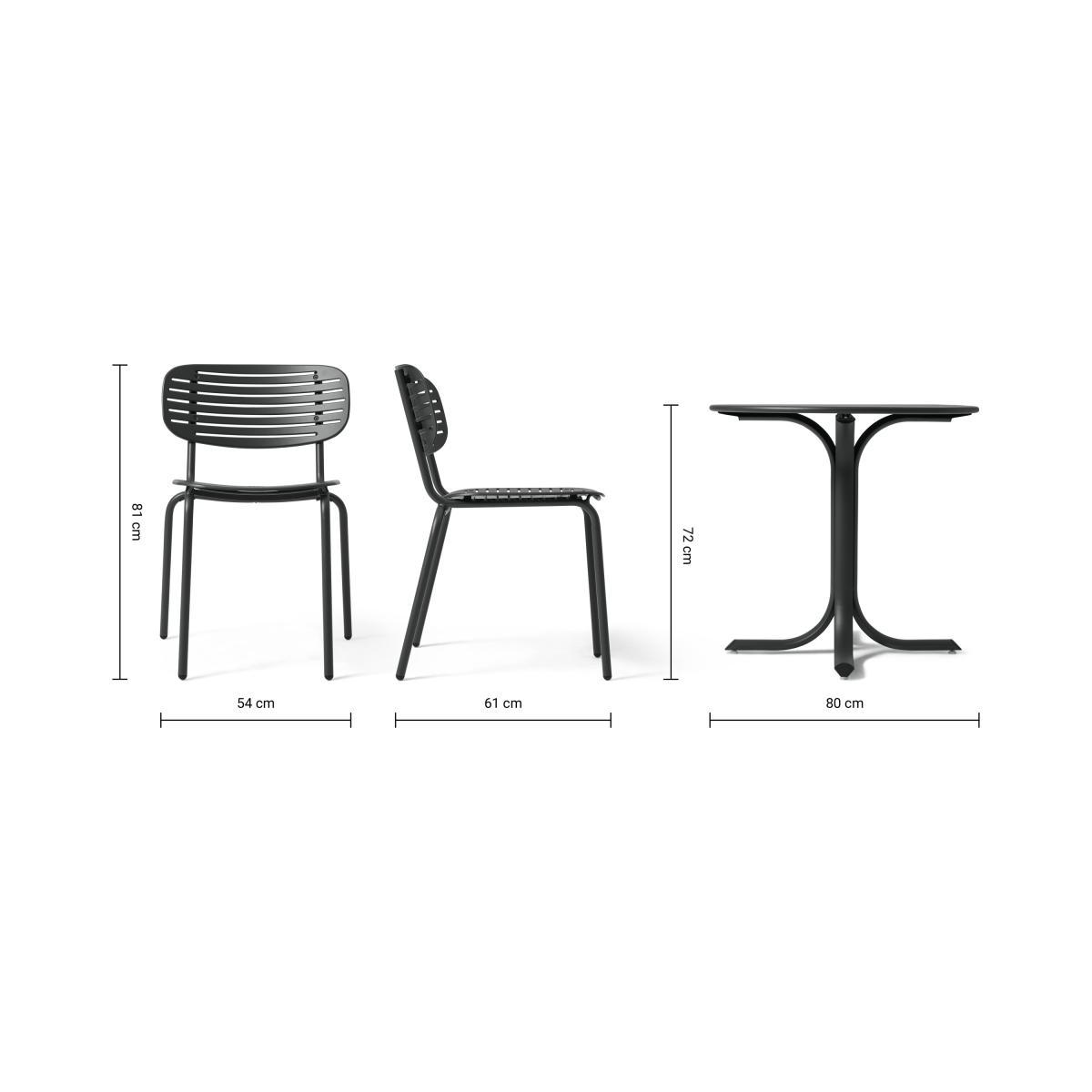 Emu 4 Seat Garden Dining Set, Dark Grey Powder-Coated Steel – image 9